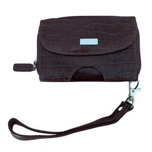 WalletBe Card Wallet - Brown Croc - DIMO Gear RFID - Accordion Zipper - Wristlet